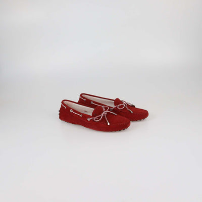 Tod's Red Suede Gommino Loafers