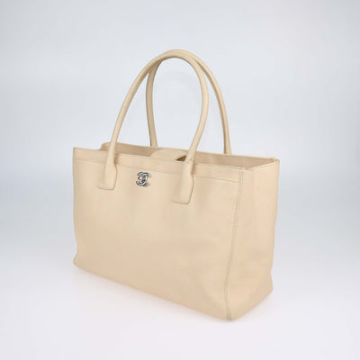 Chanel Cream Leather Executive Cerf Shopper Tote
