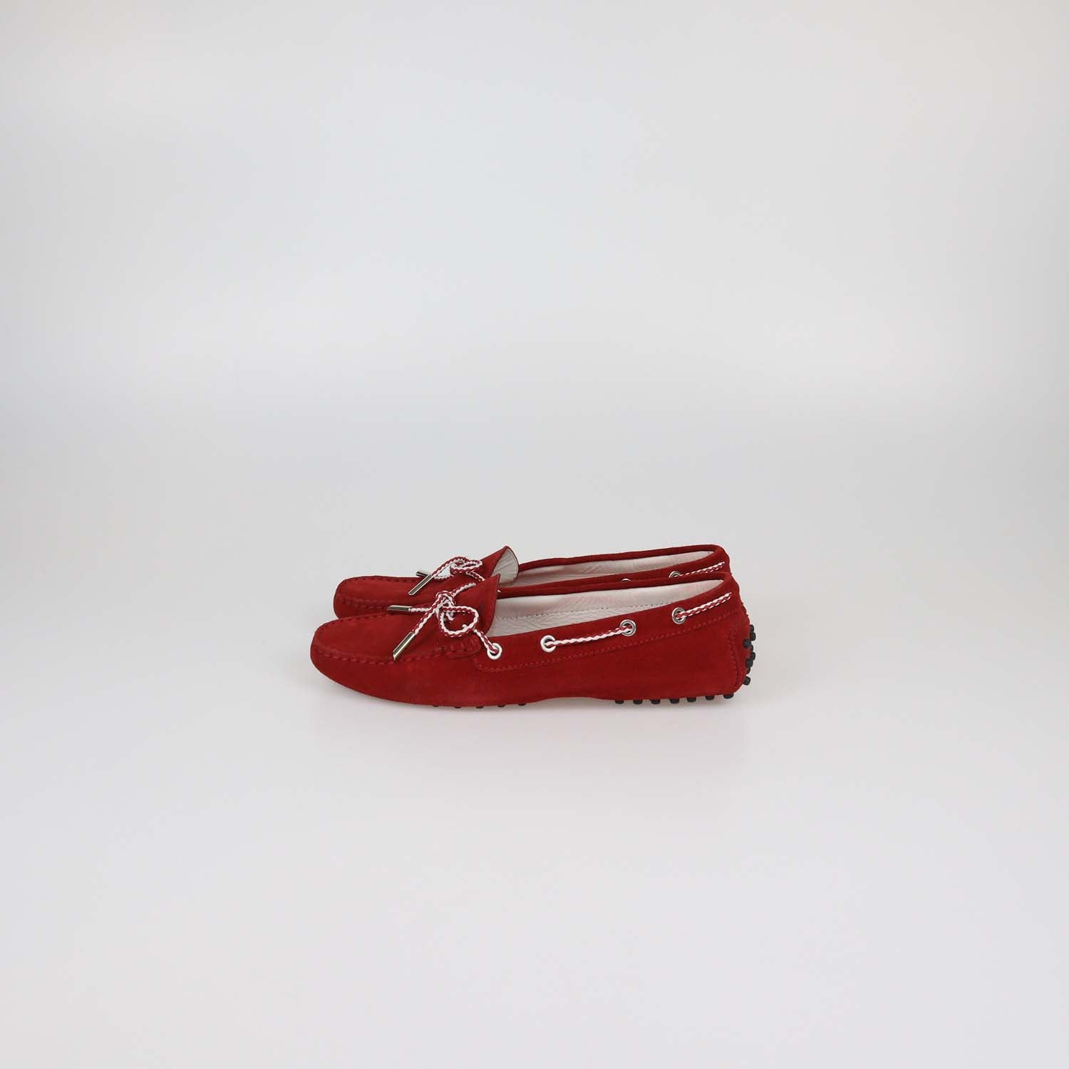 Tod's Red Suede Gommino Loafers