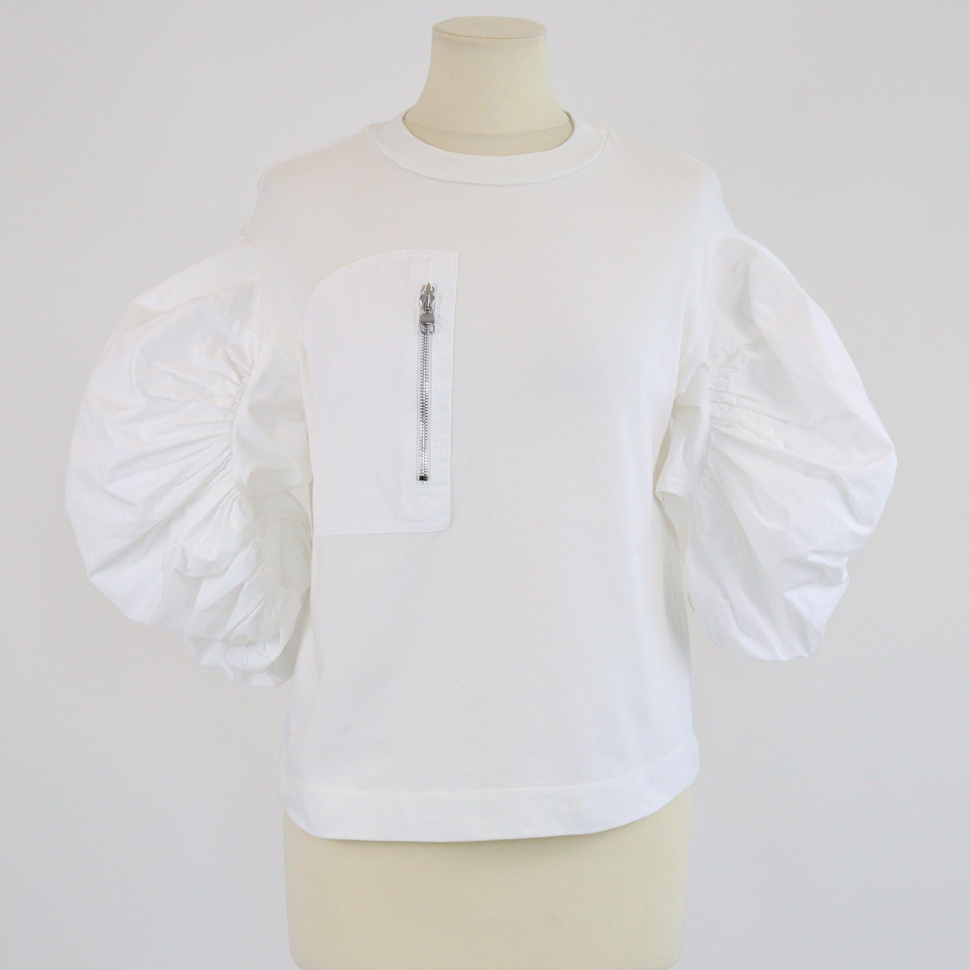 Alexander McQueen White Ruched Puff Sleeve Shirt Womens Alexander McQueen 