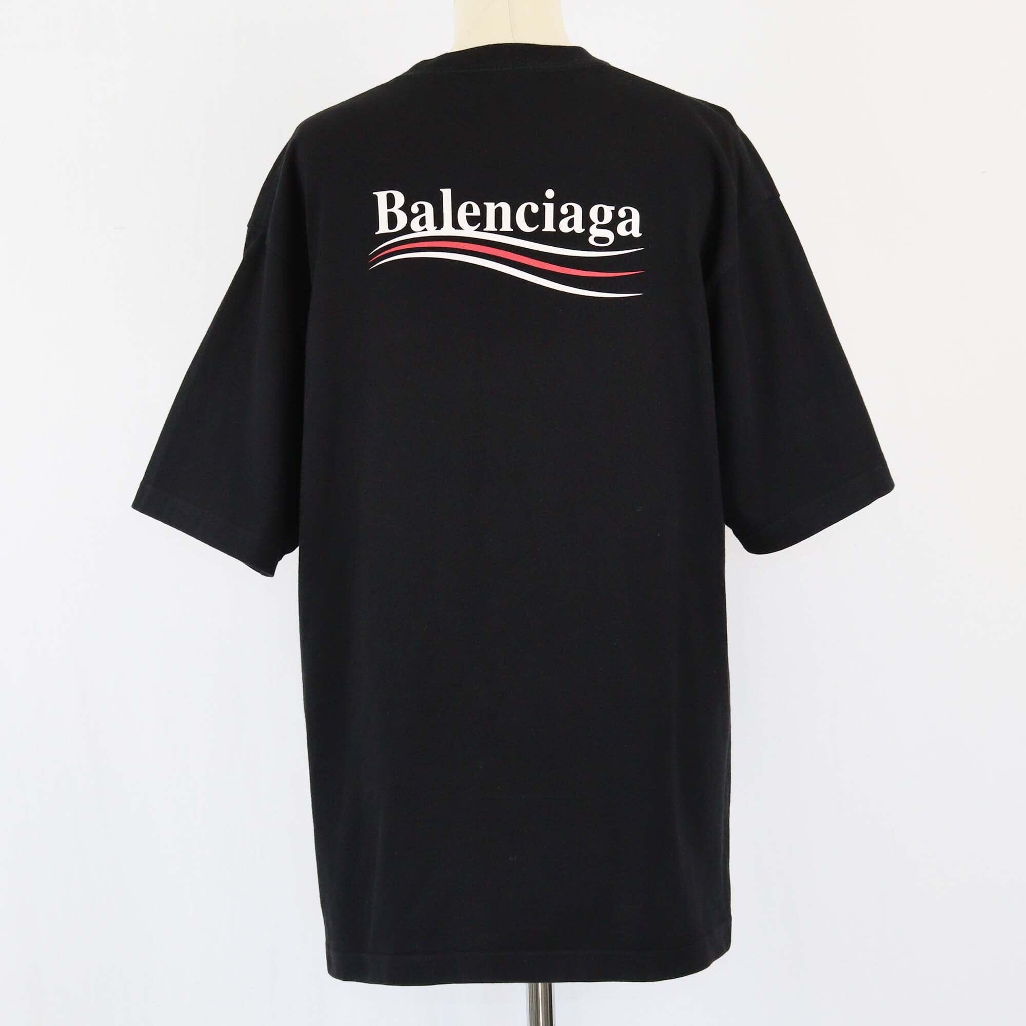 Balenciaga Black Logo Print Crew Neck T Shirt Mens Balenciaga 