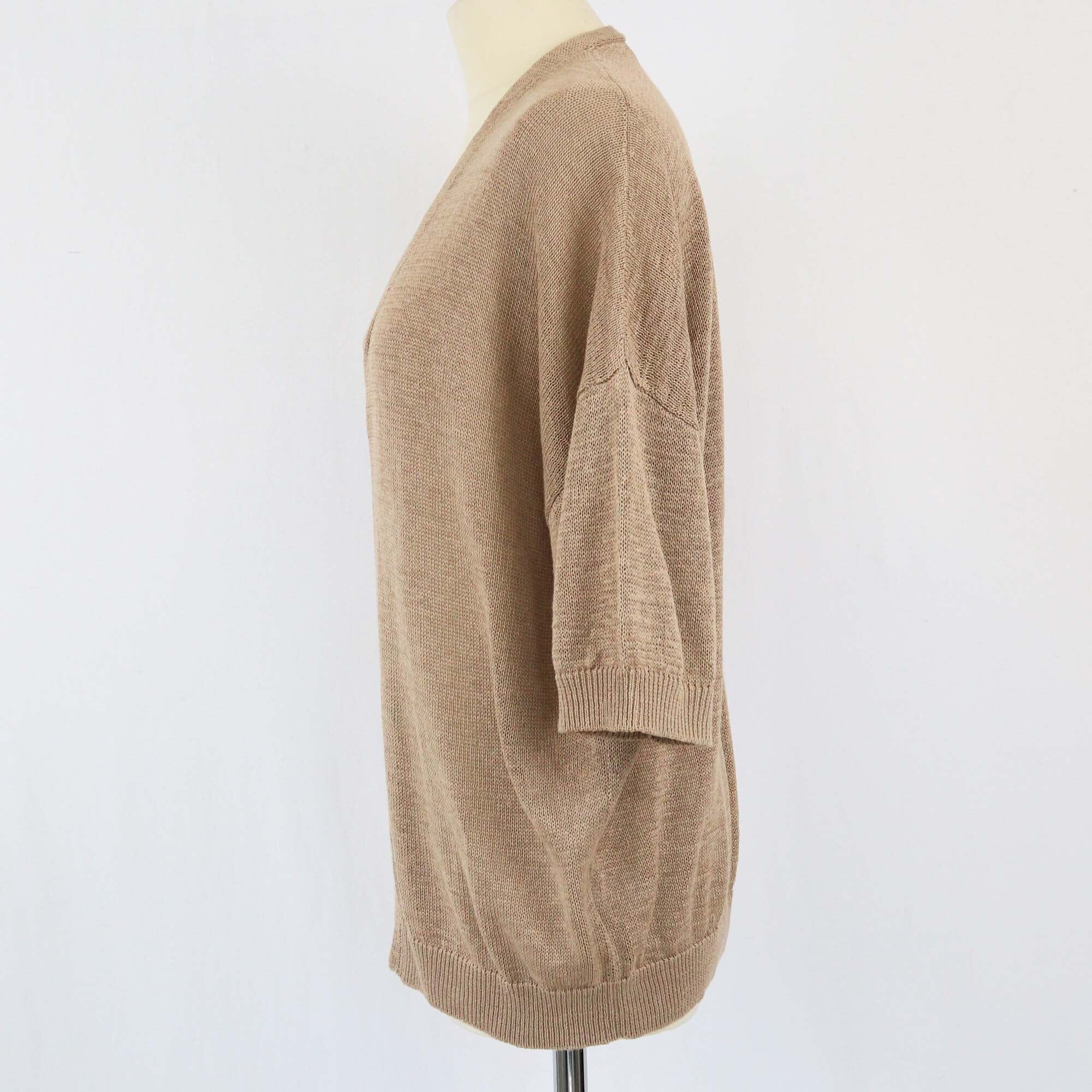 Brunello Cucinelli Brown Knitted V Neck Blouse Womens Brunello Cucinelli 