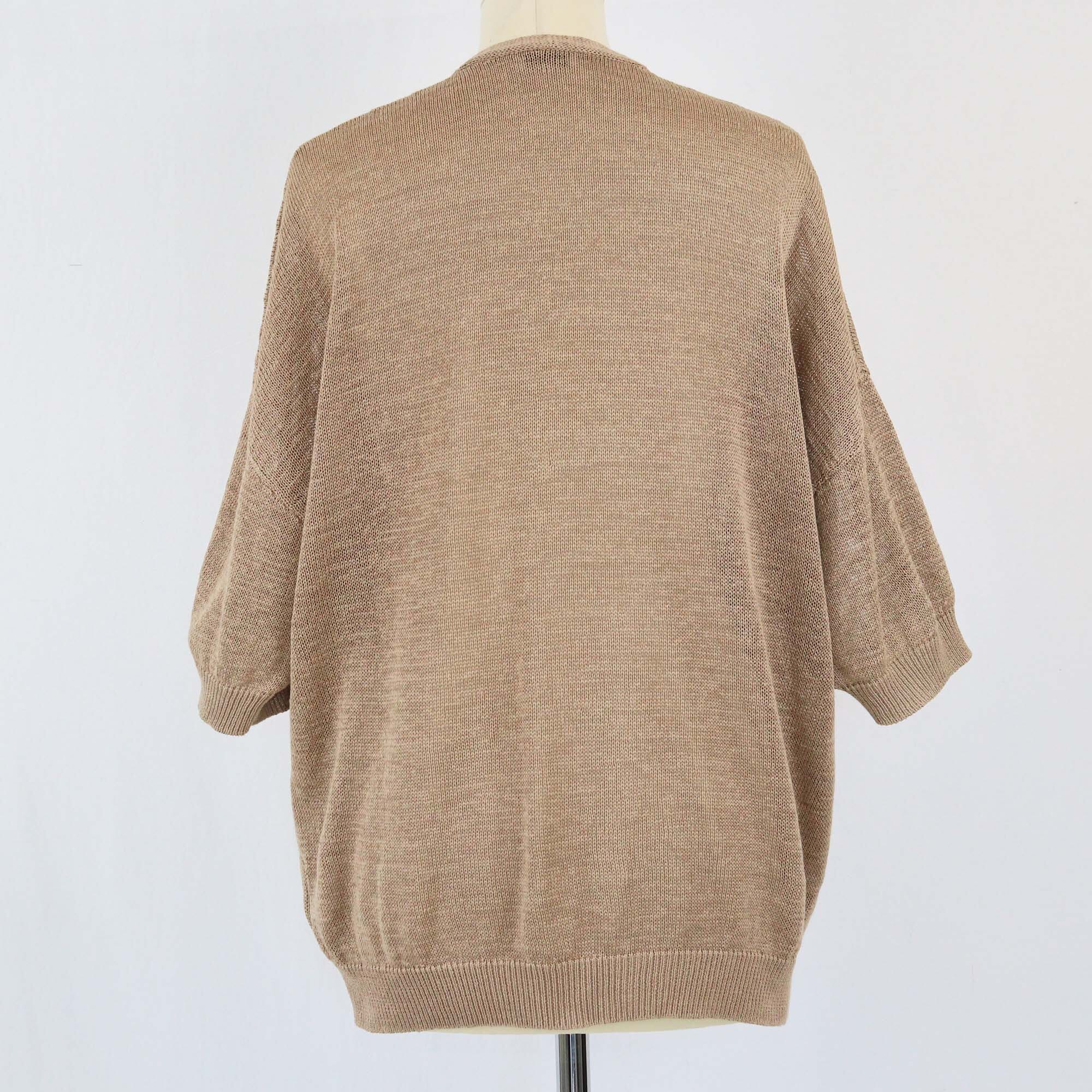 Brunello Cucinelli Brown Knitted V Neck Blouse Womens Brunello Cucinelli 