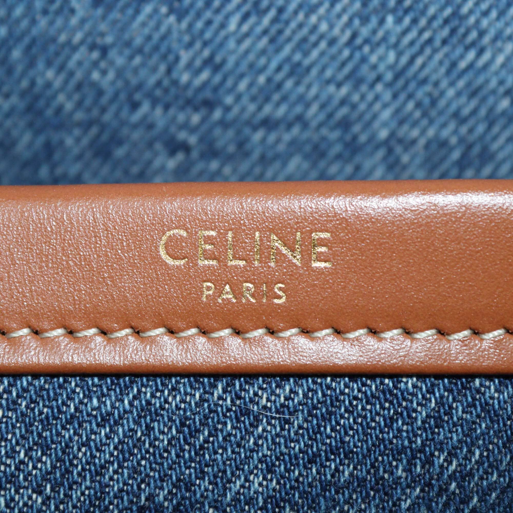 Celine Blue Denim Large Thais Cabas Tote Womens Celine 