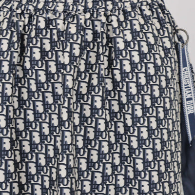 Christian Dior Navy Blue Oblique Jacquard Midi Skirt
