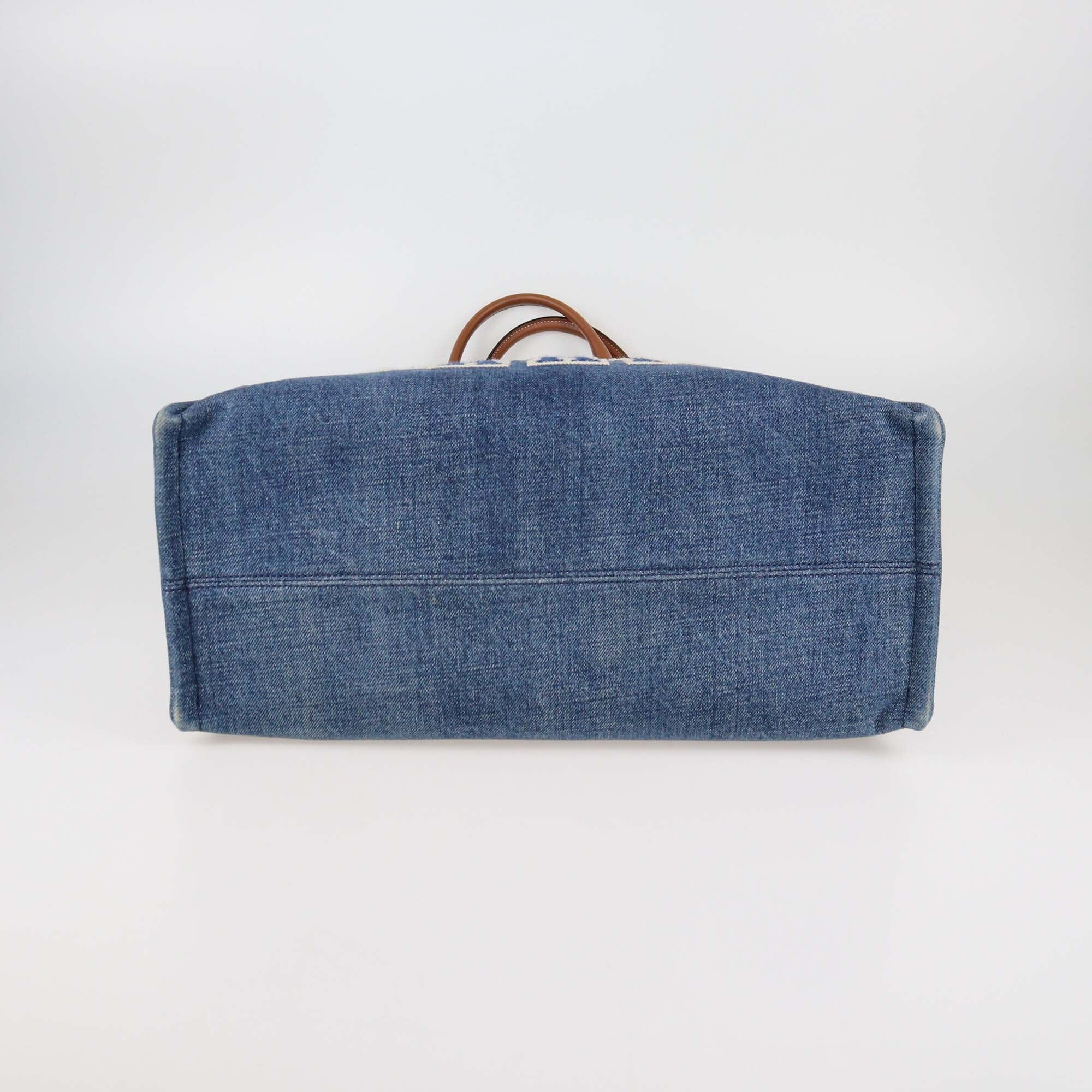 Celine Blue Denim Large Thais Cabas Tote Womens Celine 