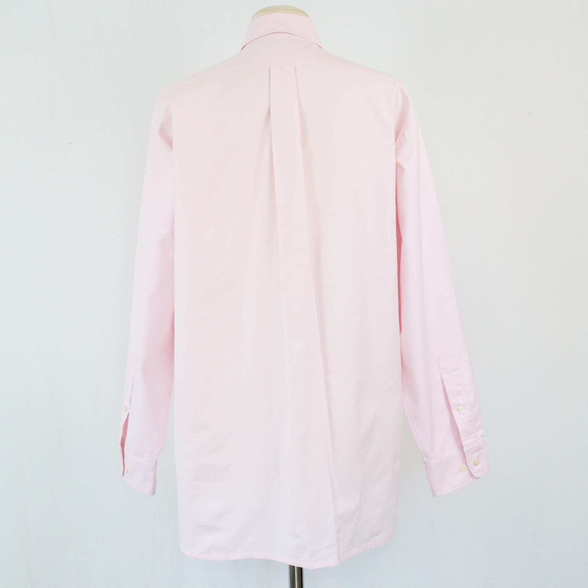 Prada Pink Denim Long Sleeve Logo Detailed Shirt Womens Prada 