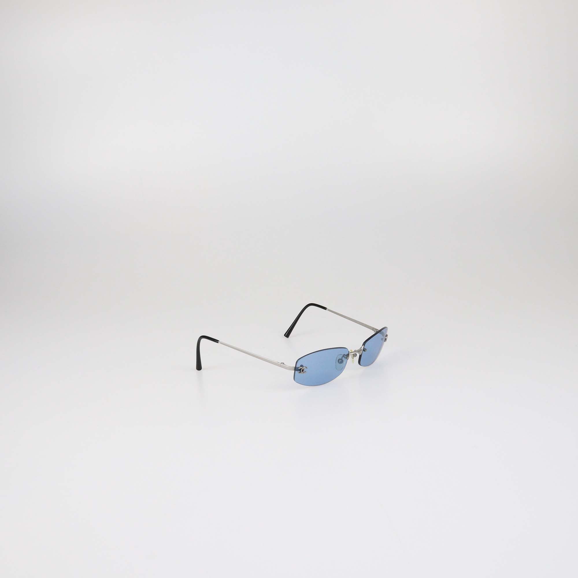 Chanel Blue Rimless Sunglasses