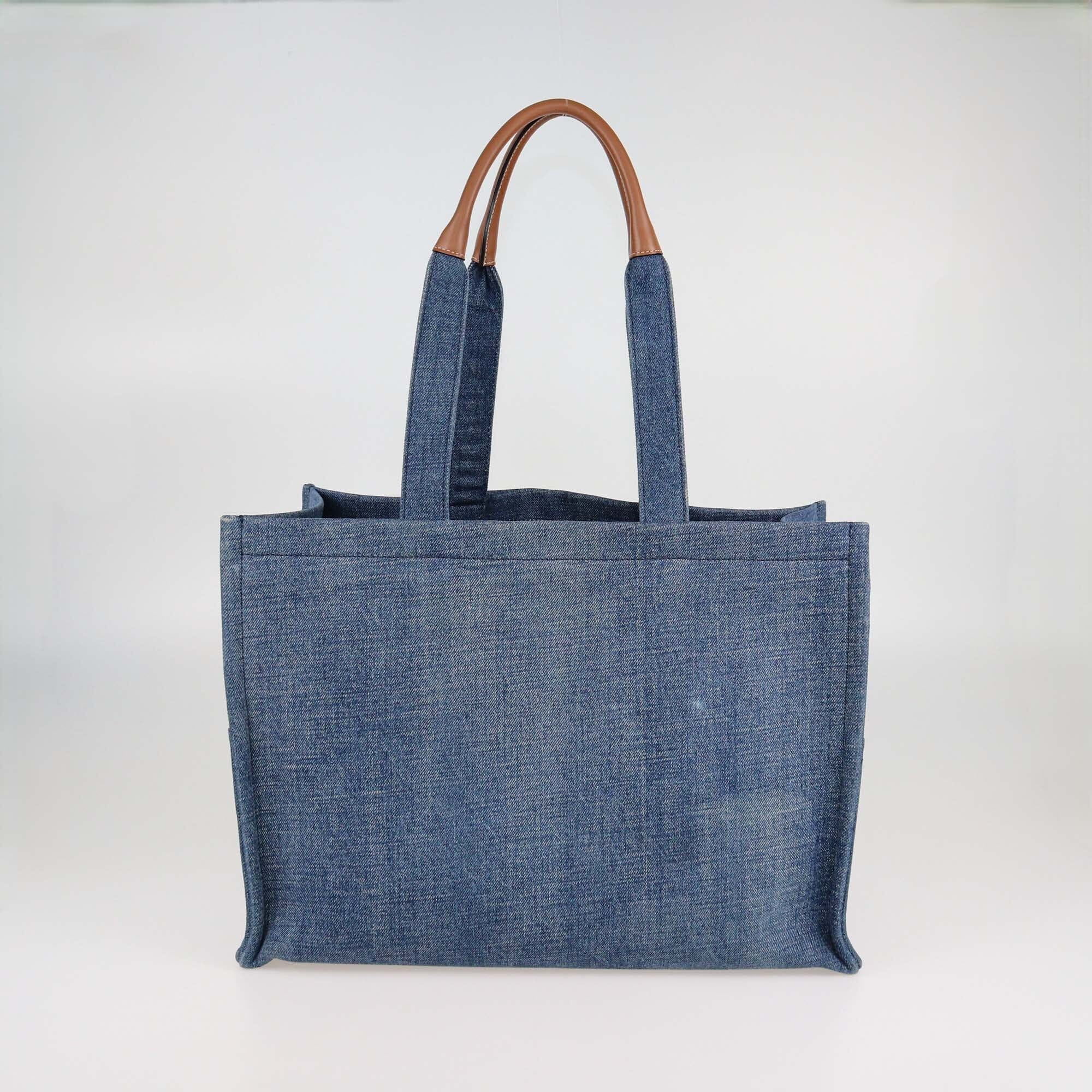 Celine Blue Denim Large Thais Cabas Tote Womens Celine 