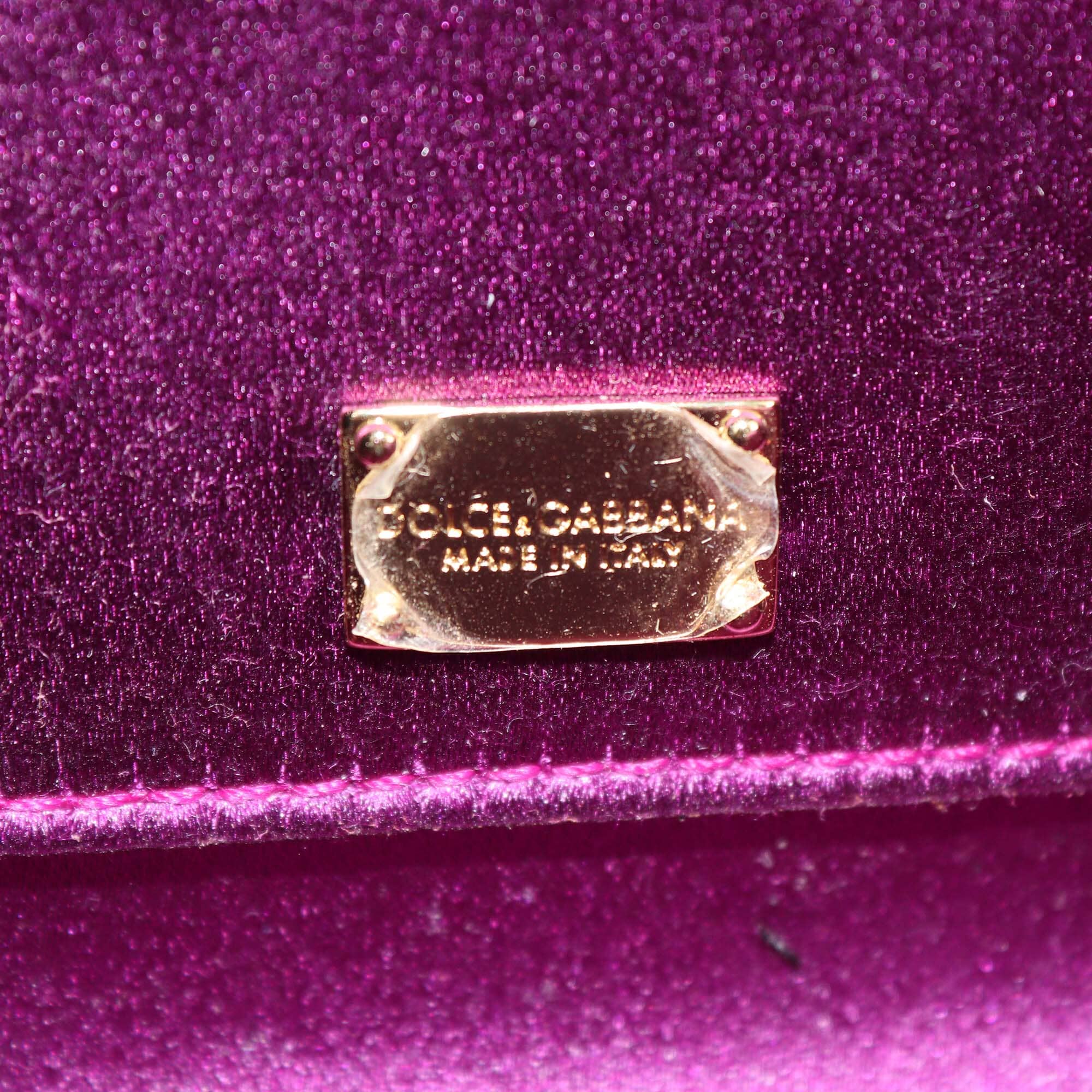 Dolce & Gabbana Purple Python Crystal Embellished Chain Clutch Womens Dolce & Gabbana 