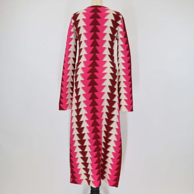 La DoubleJ Multicolor Jacquard Blend Fabric Trine Knit Maxi Dress
