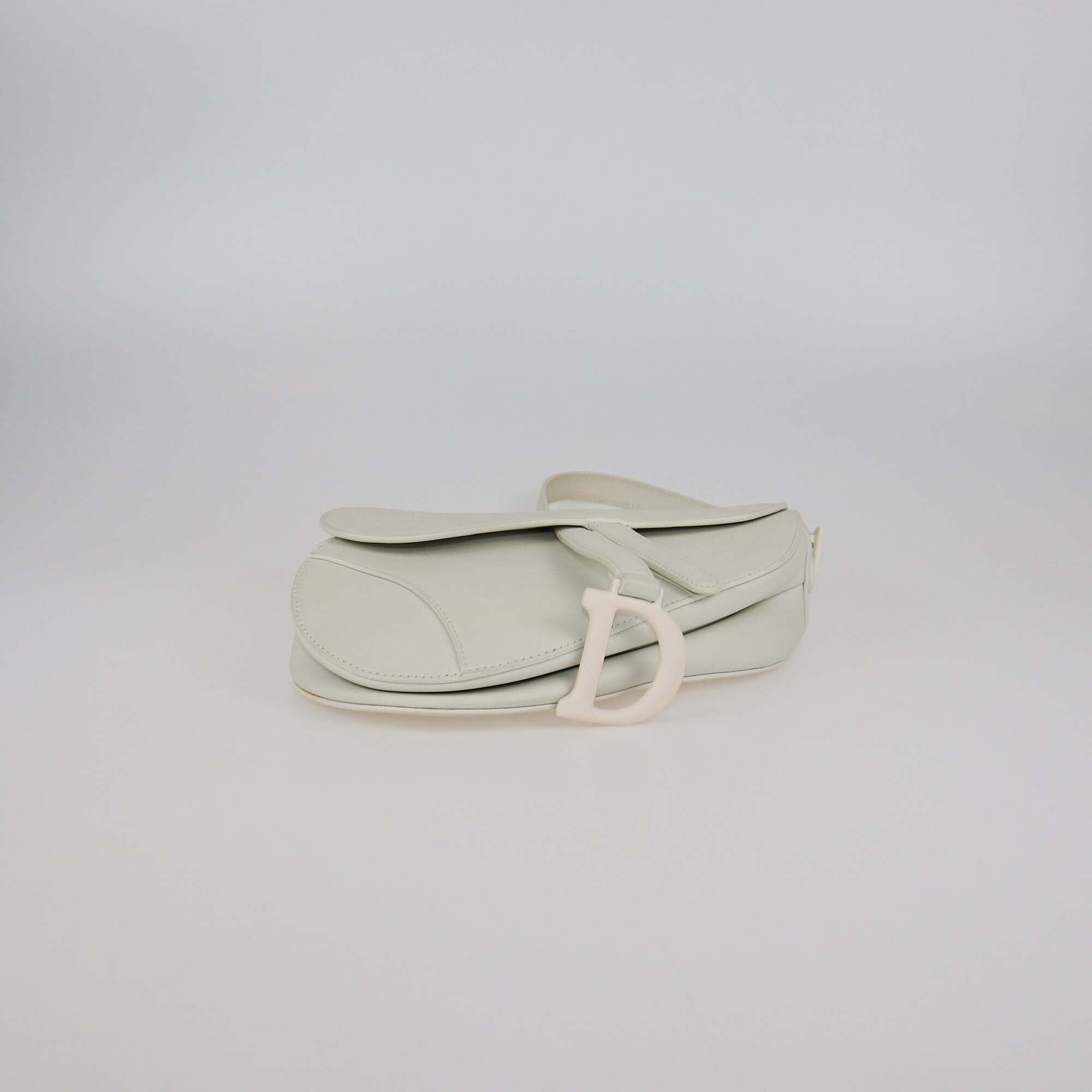 Christian Dior Off White Leather Saddle Bag Womens Christian Dior 