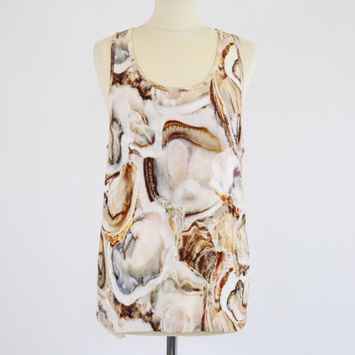 Loewe Multicolor Oyster Print Scoop Neck Sleeveless Ribbed Knit Tank Top Womens Loewe 