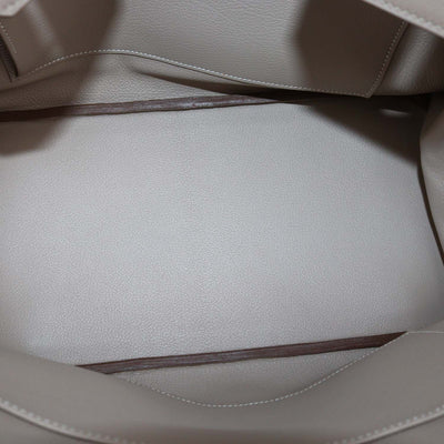 Hermes Etoupe, Argile, Rose Jaipur Clemence and Swift Leather Brushed Palladium Birkin 35 Bag