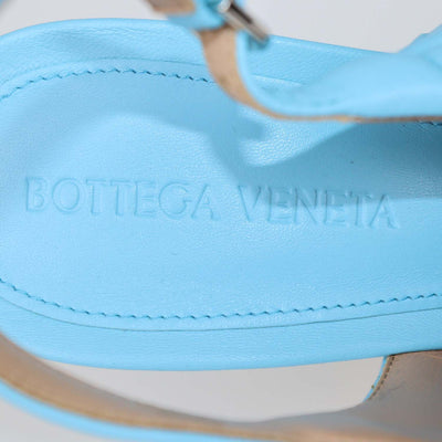 Bottega Veneta Light Blue Quilted Padded Leather Slingback Sandals