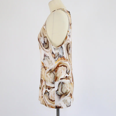 Loewe Multicolor Oyster Print Scoop Neck Sleeveless Ribbed Knit Tank Top Womens Loewe 