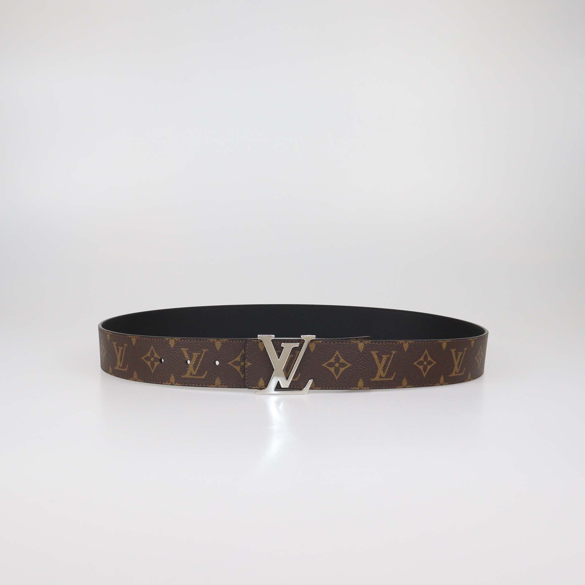 Louis Vuitton Black/Monogram Canvas & Leather Reversible 40MM Initiales Belt