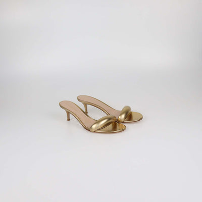 Gianvito Rossi Gold Leather Bijoux Slide Mules
