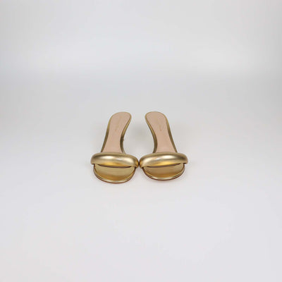 Gianvito Rossi Gold Leather Bijoux Slide Mules