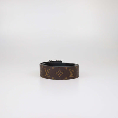 Louis Vuitton Black/Monogram Canvas & Leather Reversible 40MM Initiales Belt