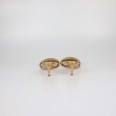 Gianvito Rossi Gold Leather Bijoux Slide Mules