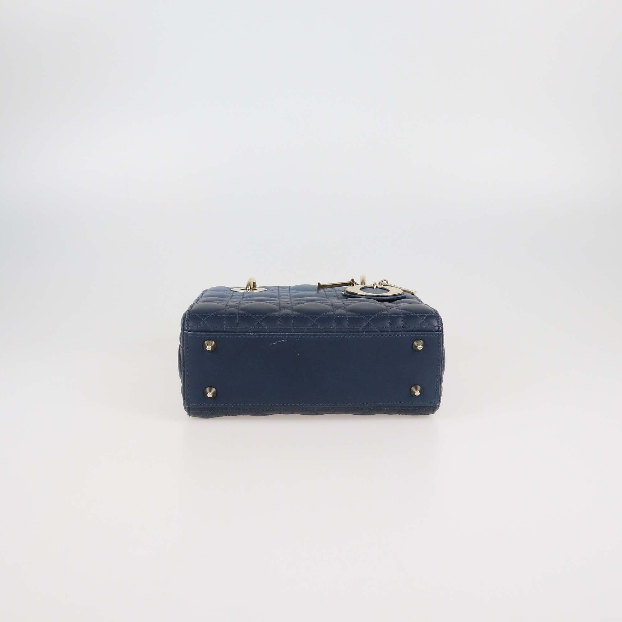 Christian Dior Blue Ombre Cannage Leather Small My ABC Lady Dior Tote Womens Christian Dior 