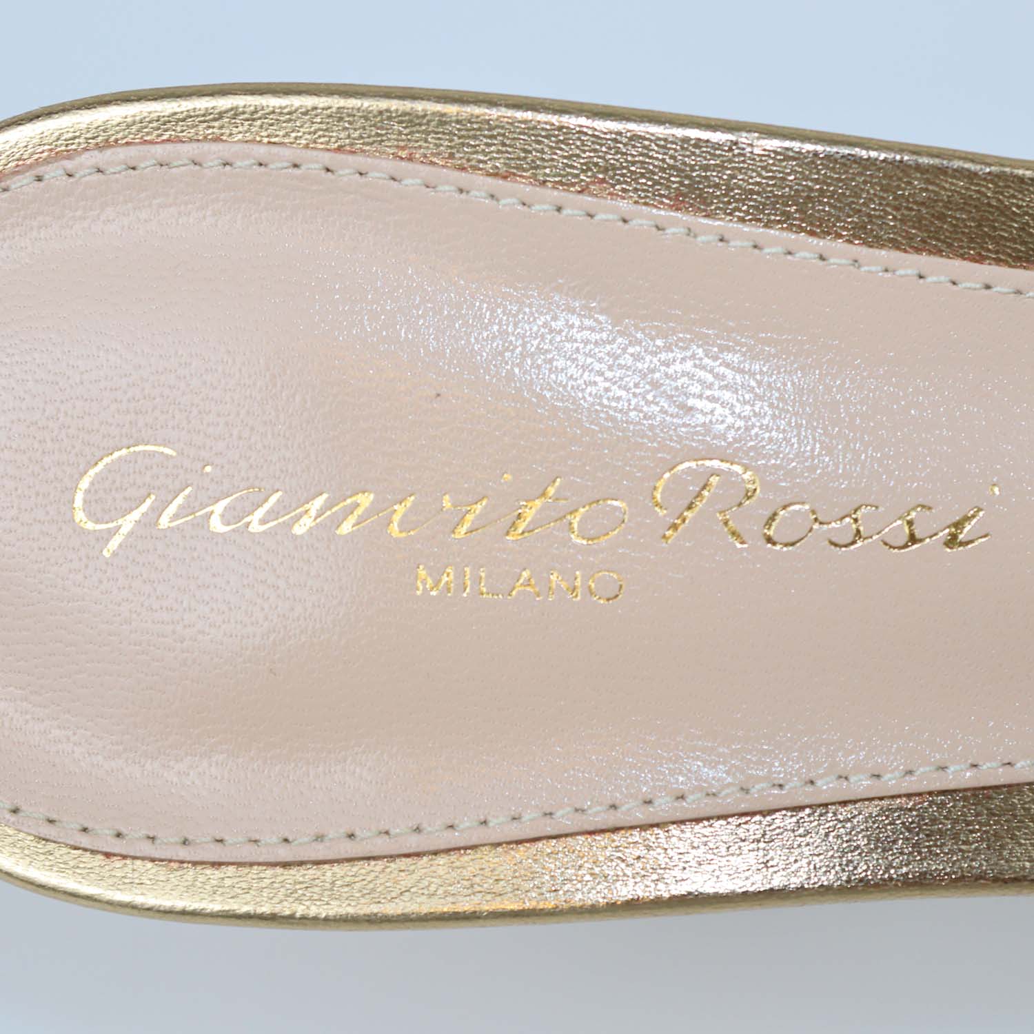 Gianvito Rossi Gold Leather Bijoux Slide Mules