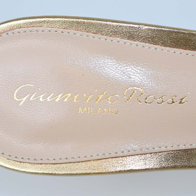 Gianvito Rossi Gold Leather Bijoux Slide Mules