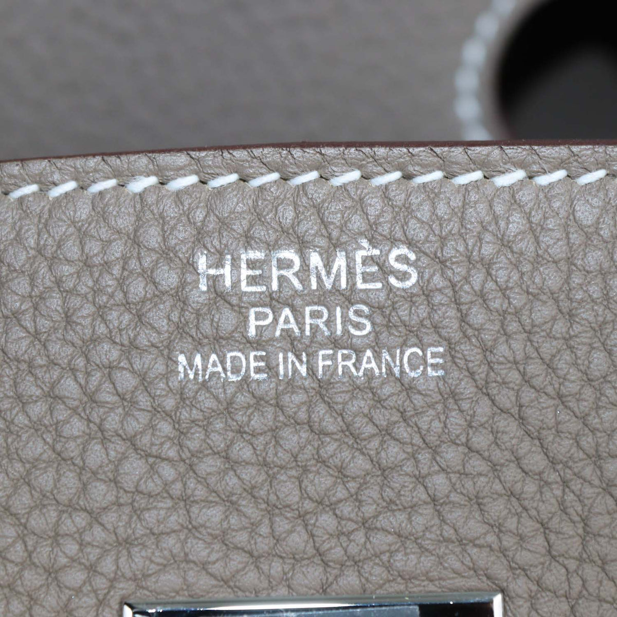 Hermes Etoupe Clemence Leather Palladium Hardware Birkin 35 Bag