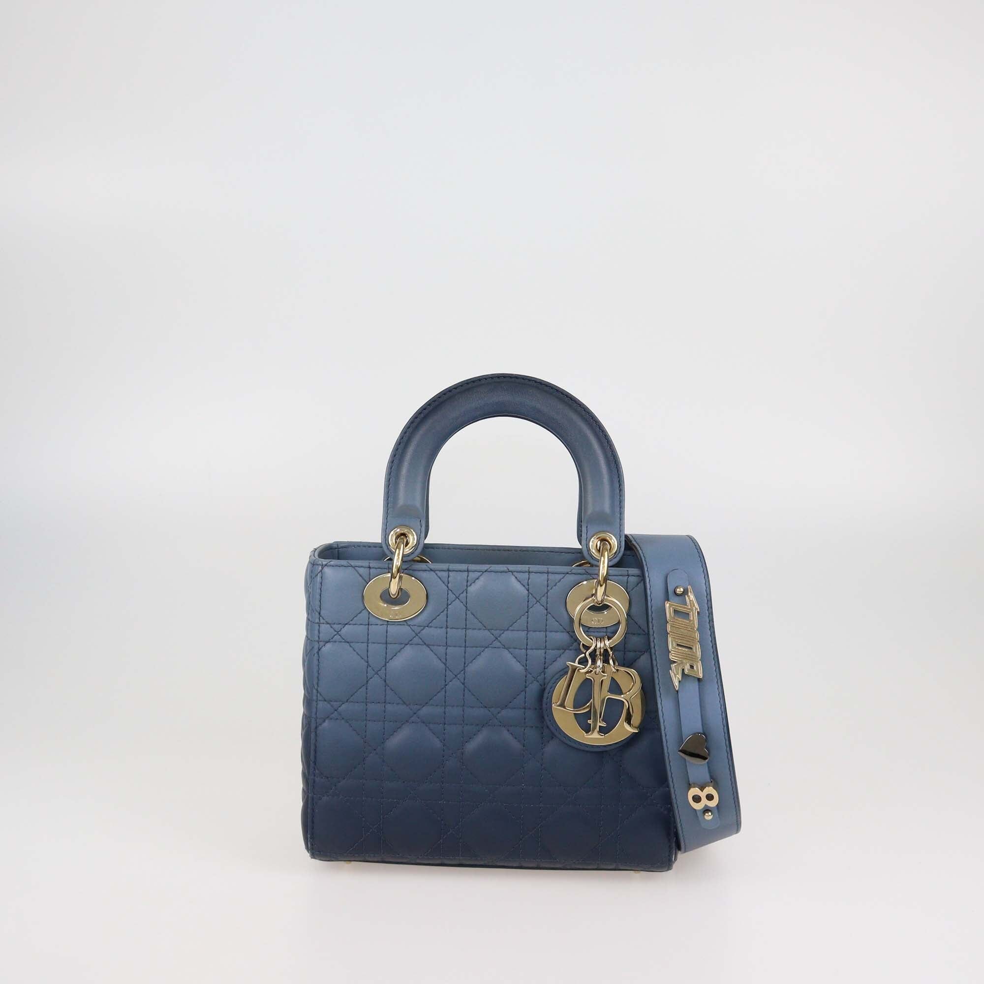 Christian Dior Blue Ombre Cannage Leather Small My ABC Lady Dior Tote Womens Christian Dior 