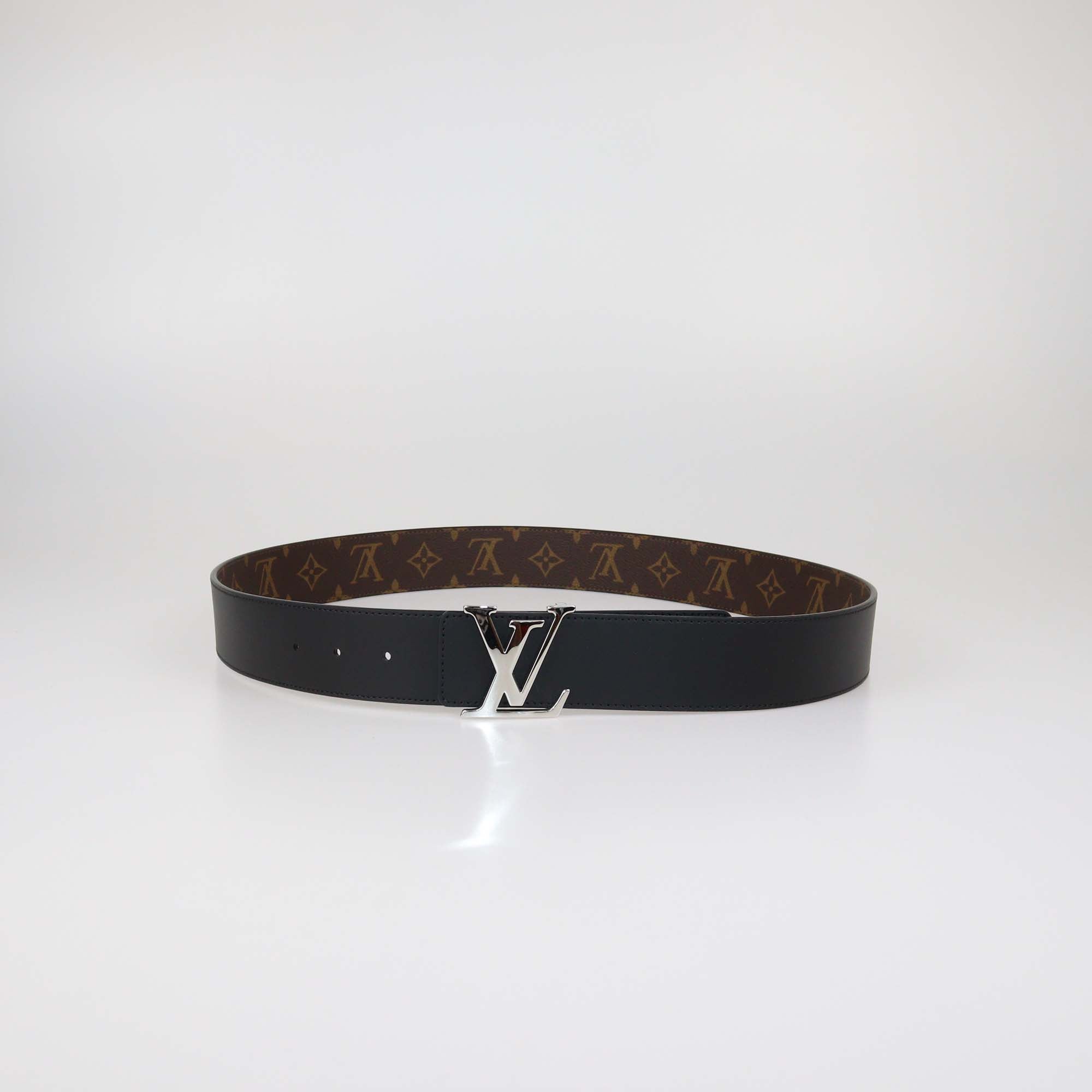 Louis Vuitton Black/Monogram Canvas & Leather Reversible 40MM Initiales Belt
