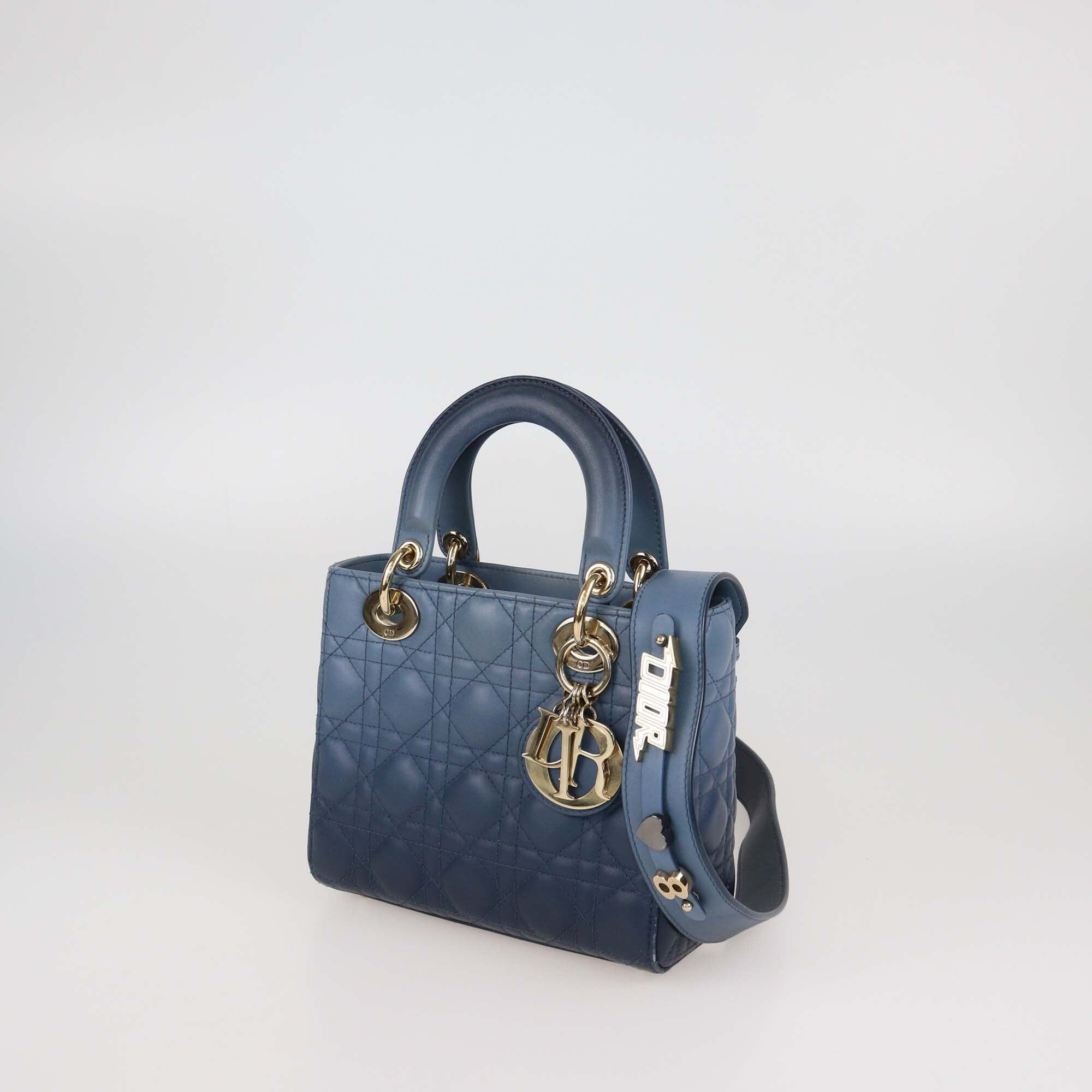 Christian Dior Blue Ombre Cannage Leather Small My ABC Lady Dior Tote Womens Christian Dior 