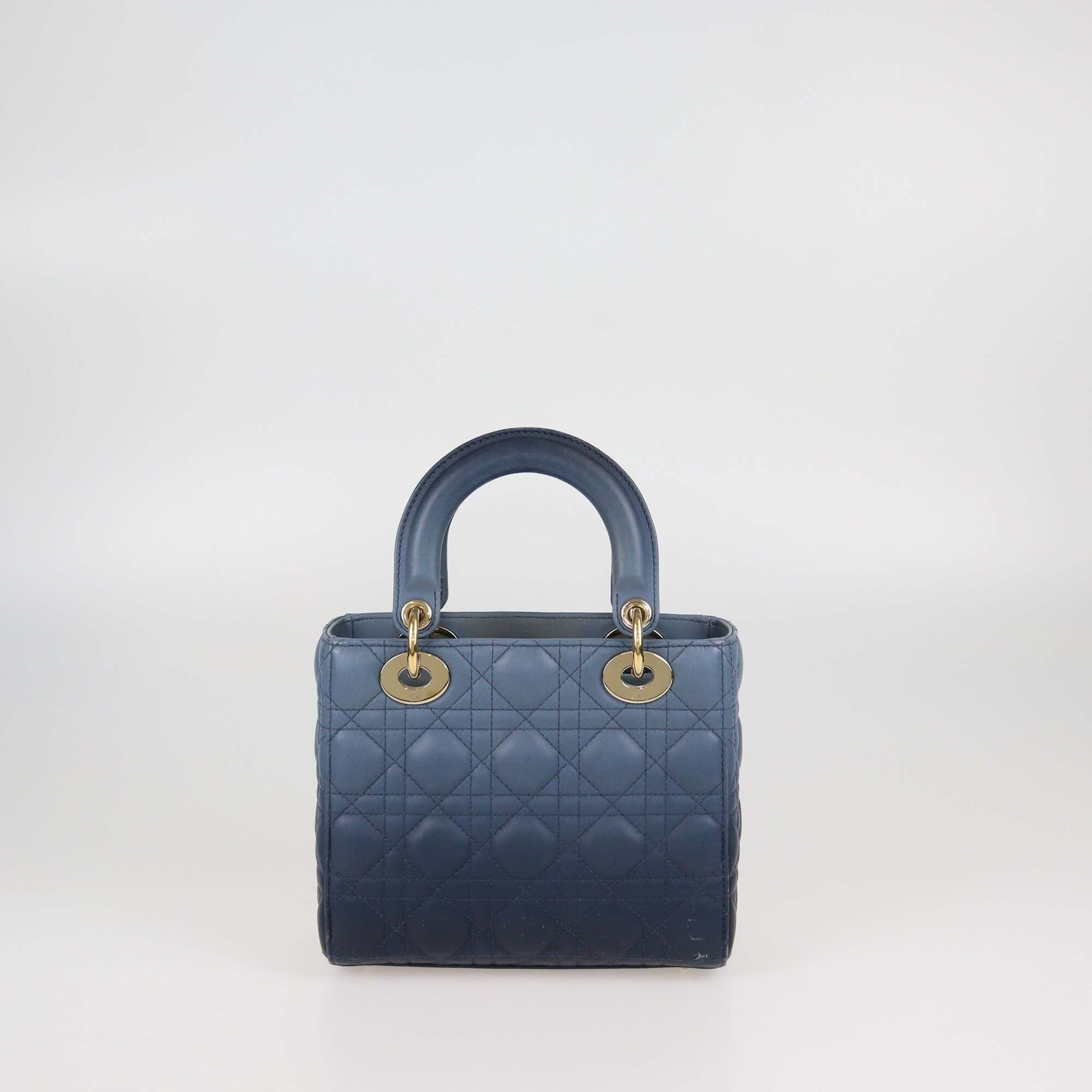 Christian Dior Blue Ombre Cannage Leather Small My ABC Lady Dior Tote Womens Christian Dior 
