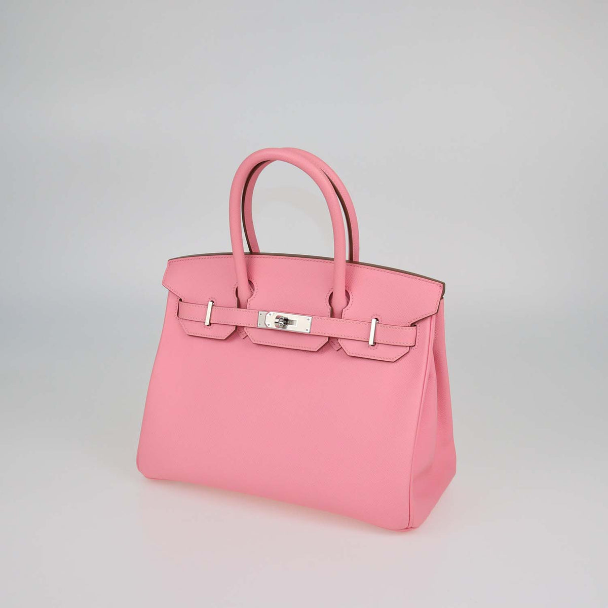 Hermes Rose Confetti Epsom Leather Palladium Hardware Birkin 30 Bag