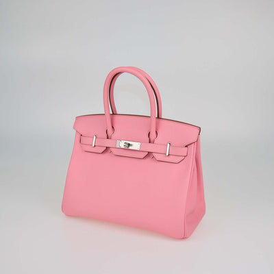 Hermes Rose Confetti Epsom Leather Palladium Hardware Birkin 30 Bag