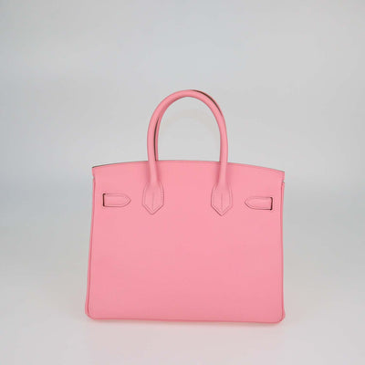 Hermes Rose Confetti Epsom Leather Palladium Hardware Birkin 30 Bag