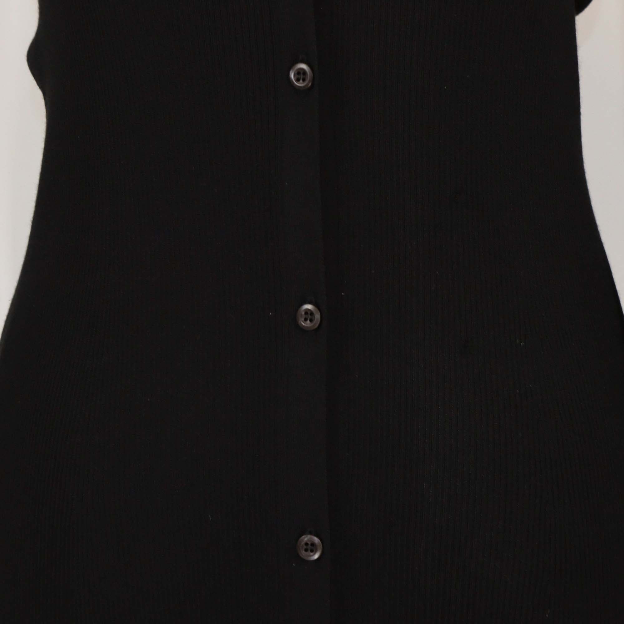 Prada Black Silk Sequin Crystal Trimmed Knit Ribbed Long Sleeve Maxi Dress