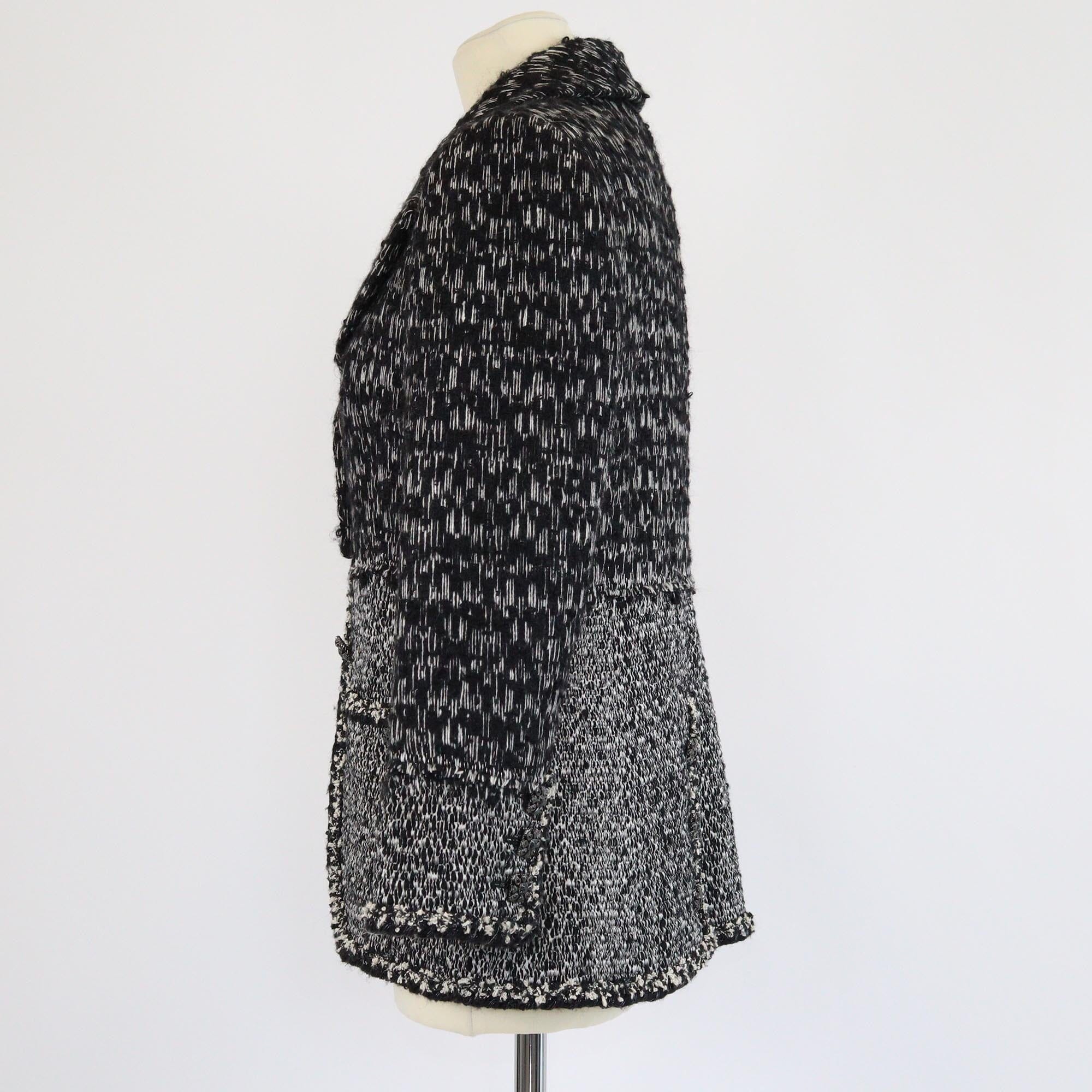 Chanel Black/White Embellished Boucle Jacket Womens Chanel 