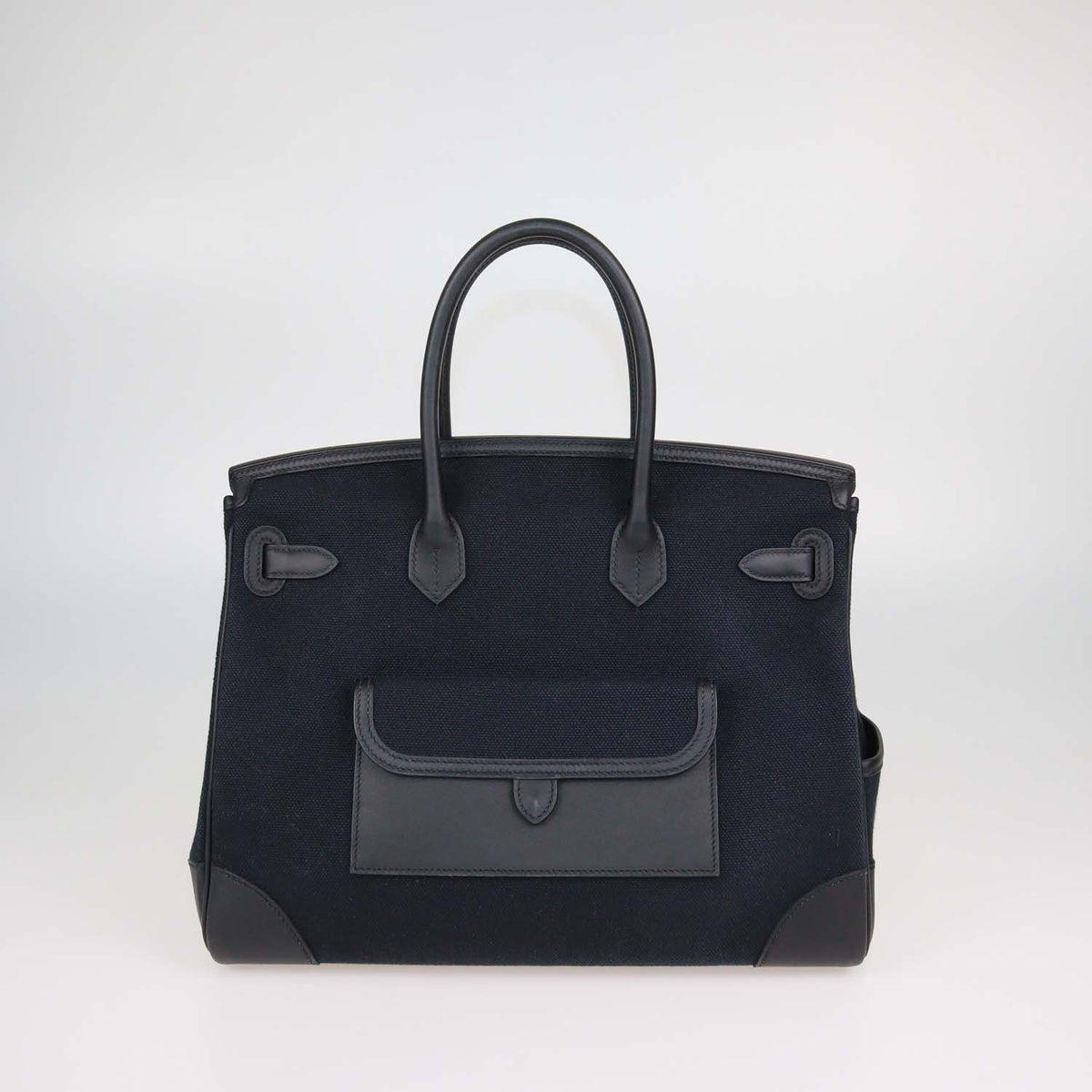 Hermes Black Swift and Goeland Canvas Cargo Birkin 35 Bag