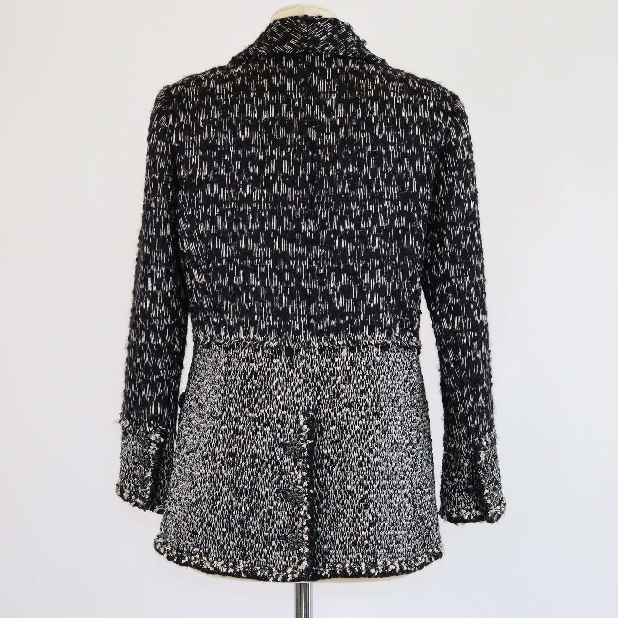 Chanel Black/White Embellished Boucle Jacket Womens Chanel 