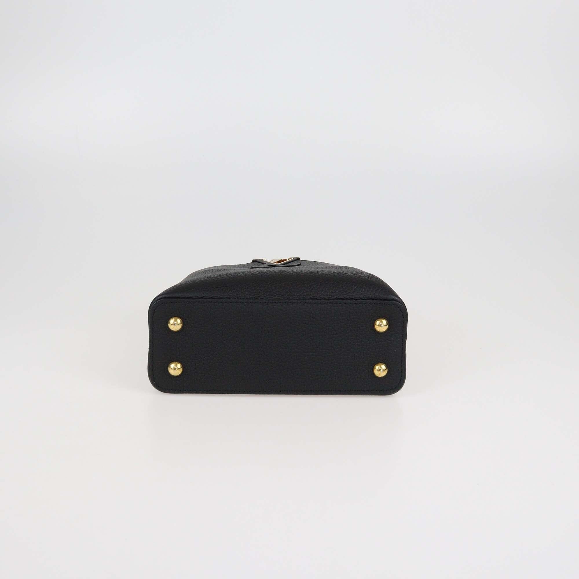 Louis Vuitton Black Leather Mini Capucines Bag Womens Louis Vuitton 
