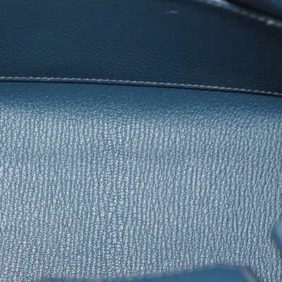 Hermes Bleu De Prusse Epsom Leather Gold Hardware Birkin 25 Sellier Bag