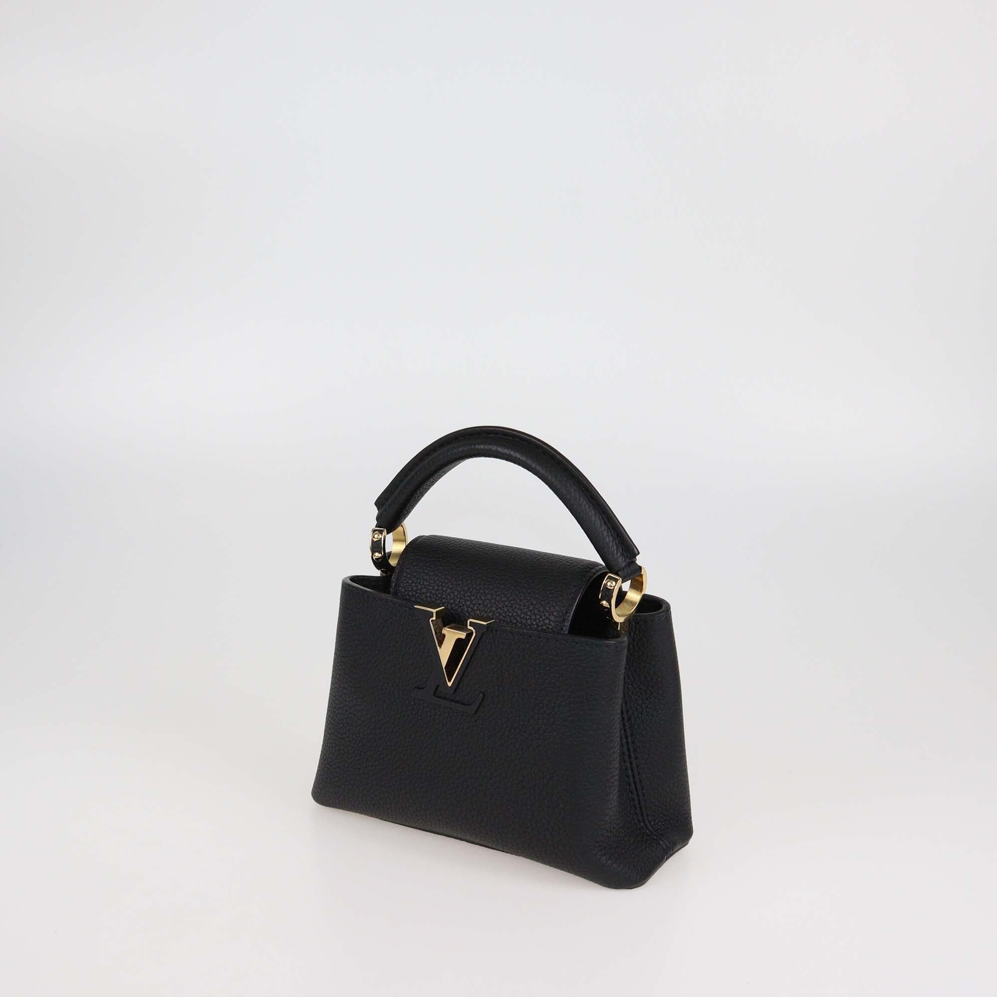 Louis Vuitton Black Leather Mini Capucines Bag Womens Louis Vuitton 