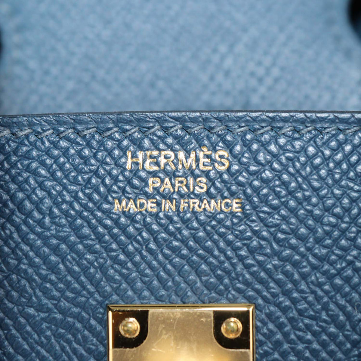 Hermes Bleu De Prusse Epsom Leather Gold Hardware Birkin 25 Sellier Bag