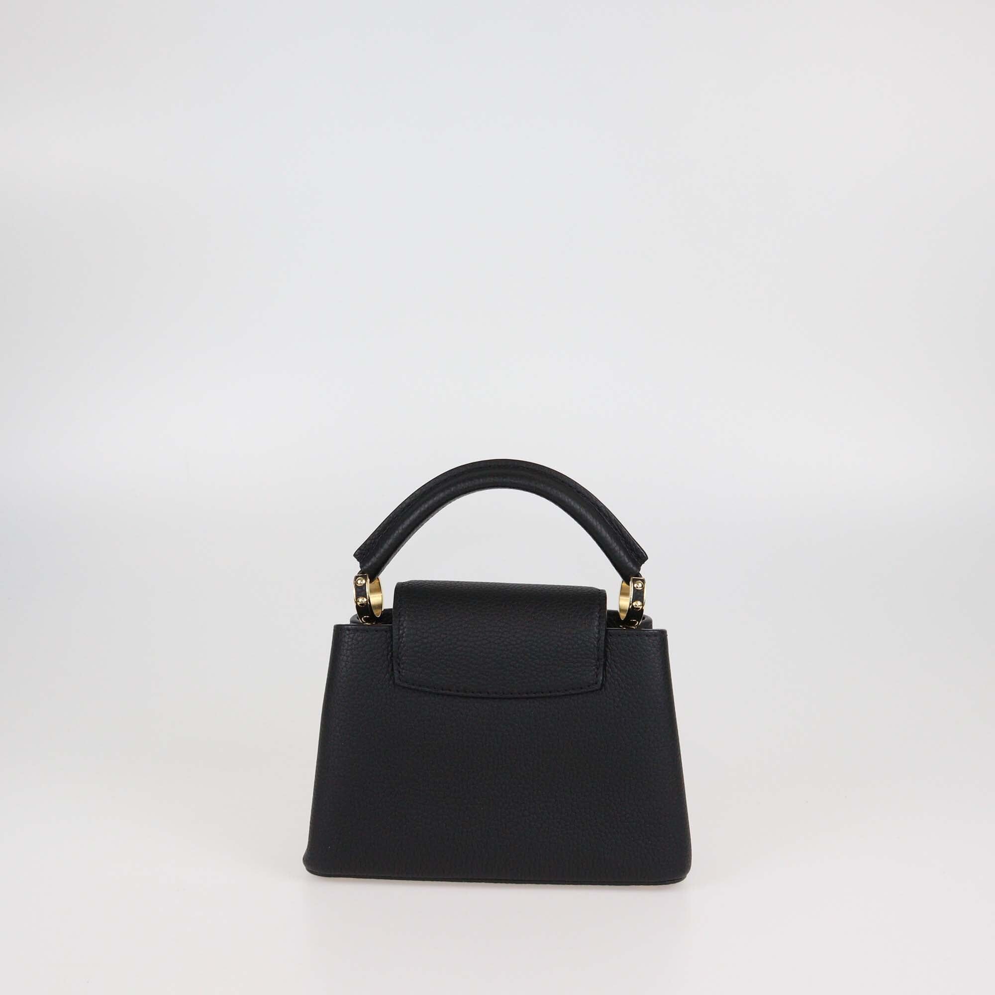 Louis Vuitton Black Leather Mini Capucines Bag Womens Louis Vuitton 
