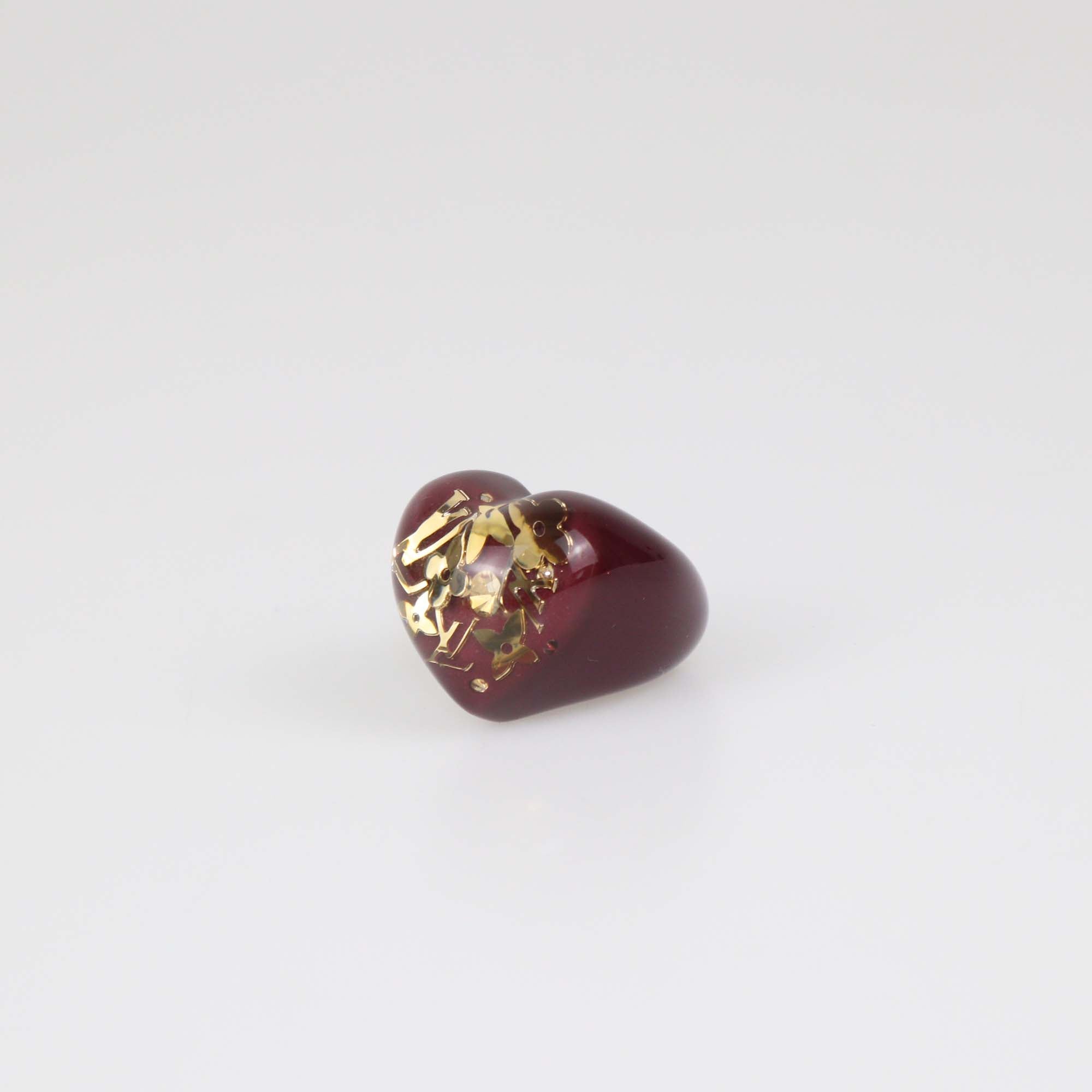 Louis Vuitton Burgundy Resin Inclusion Heart Ring