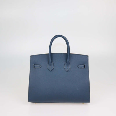 Hermes Bleu De Prusse Epsom Leather Gold Hardware Birkin 25 Sellier Bag