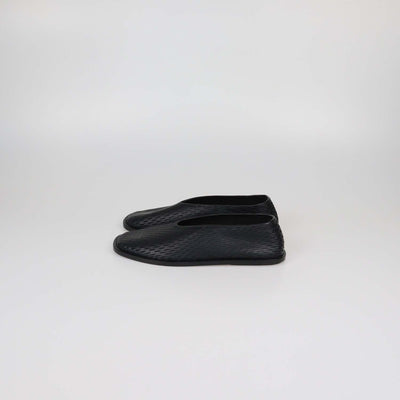 Proenza Schouler Black Tee Perforated Leather Square Flats