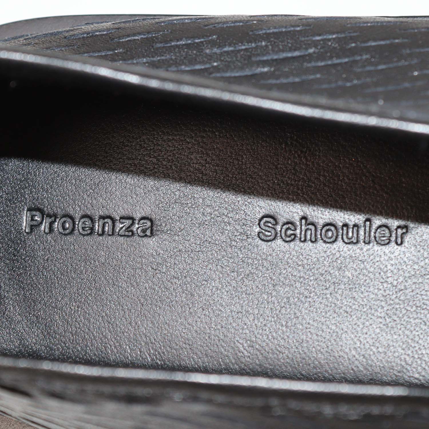 Proenza Schouler Black Tee Perforated Leather Square Flats