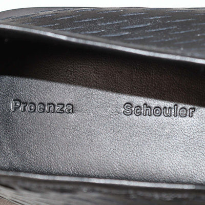 Proenza Schouler Black Tee Perforated Leather Square Flats